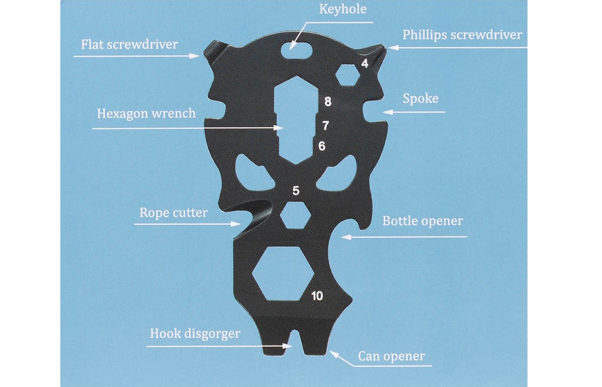 ROXON Multitool Totenkopfdesign, 9 in 1, schwarz