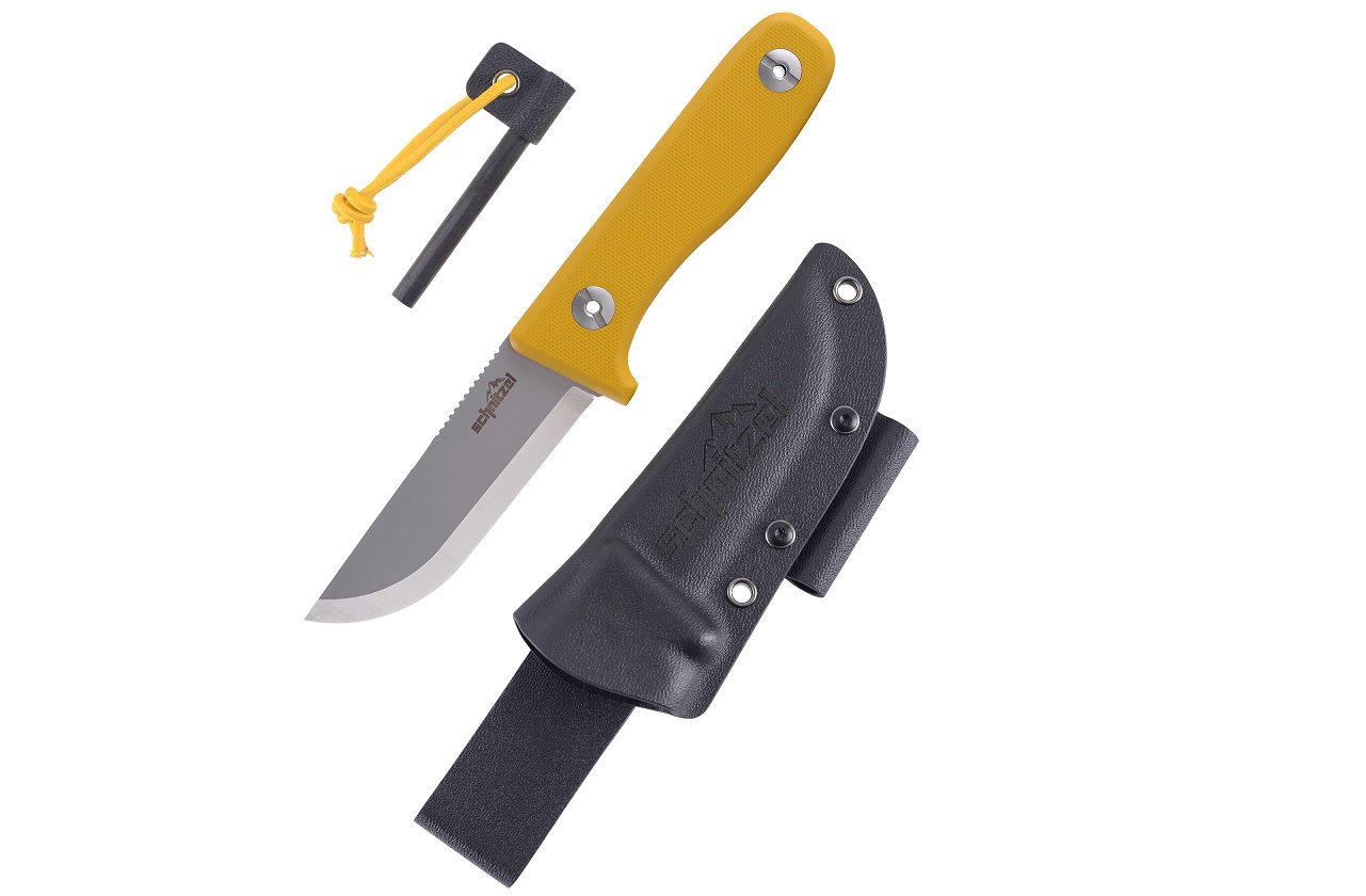 Schnitzel DU, Schnitzmesser und Outdoormesser für Kinder ab 10 Jahre, gelb